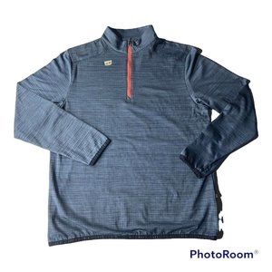 PING Mens Sz Large Blue Salmon Quarter Zip Pullover Thick Quality Golf Sweater